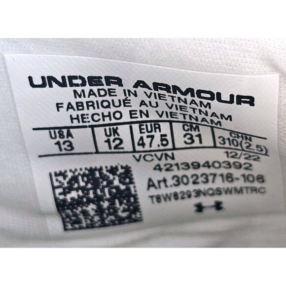 Under Armour UA Highlight MC Football Cleats 3023716-106 White - Men's Size 13 - Picture 8 of 14